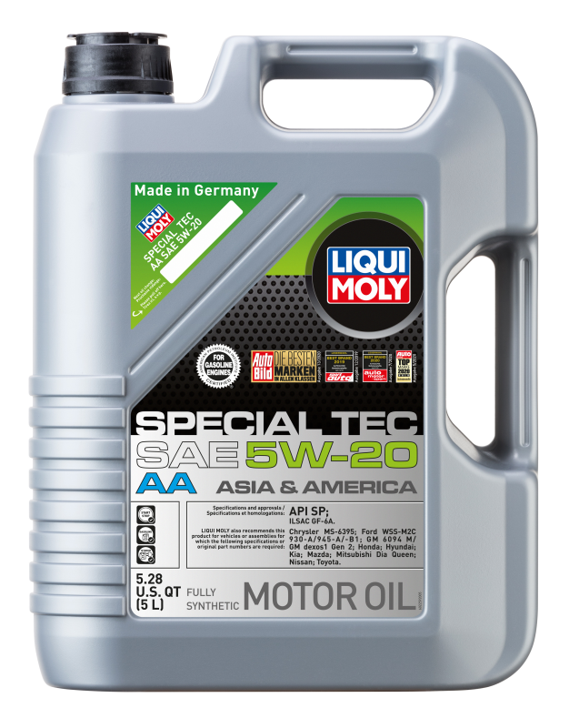 LIQUI MOLY 5L Special Tec AA Motor Oil SAE 5W20 - Fully Synthetic Low Viscosity for Asian and American Engines - OneFastShop