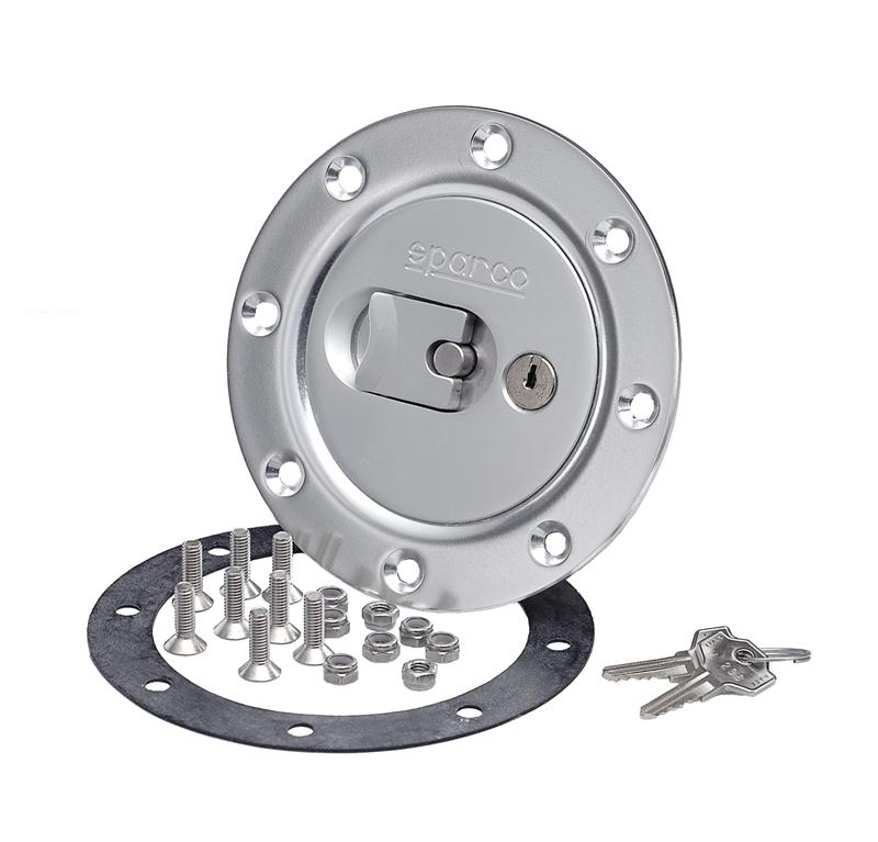 Sparco Fuel Cap Locking Brushed Aluminum Finish Style