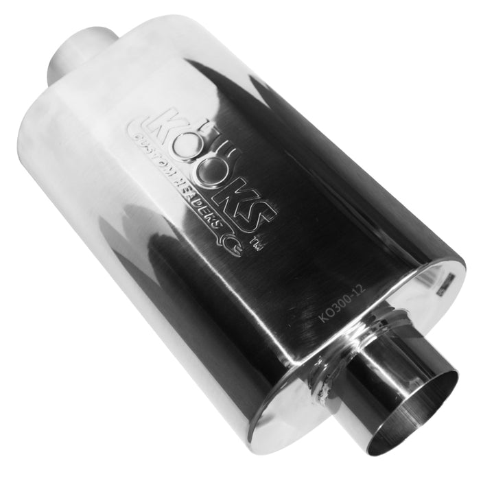 Kooks Headers Universal 3-Inch Center/Center Oval Muffler - 4x8x12 - OneFastShop