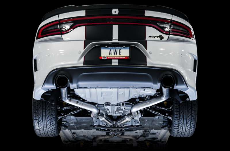AWE Tuning Track Edition Exhaust with Diamond Black Tips for 2015+ Dodge Charger 6.4L/6.2L