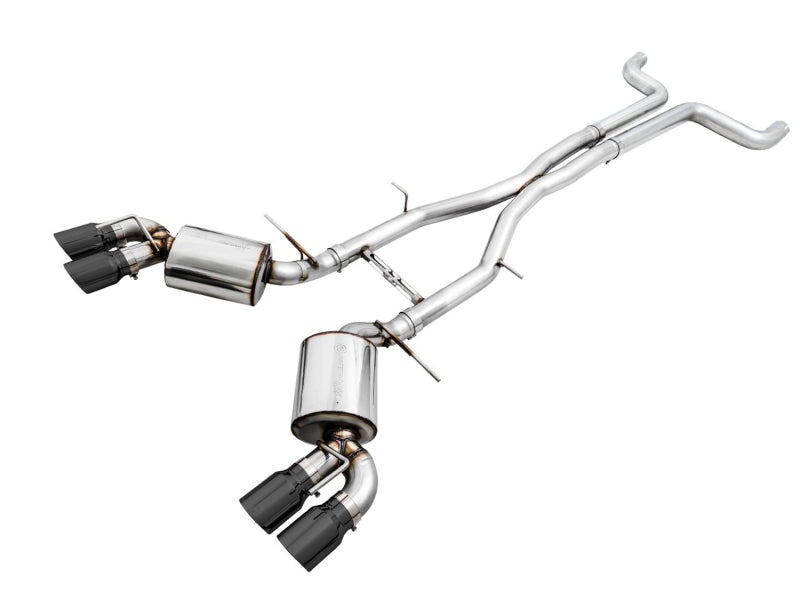 AWE Touring Edition Non-Resonated Cat-Back Exhaust - Chevrolet Camaro 2016-2024 - Quad Diamond Black Tips