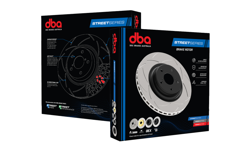 DBA Rear Slotted Street Series Rotor Performance Package for 15-21 Subaru WRX STi and 11-21 Subaru BRZ