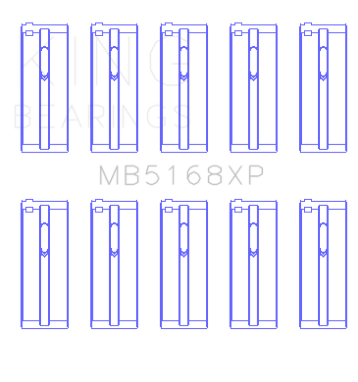 King Engine Bearings Honda H22 50mm Journal Crankshaft Main Bearing Set Size STDX - Fits Honda F22B, H22A Applications - Various Honda and Acura Models