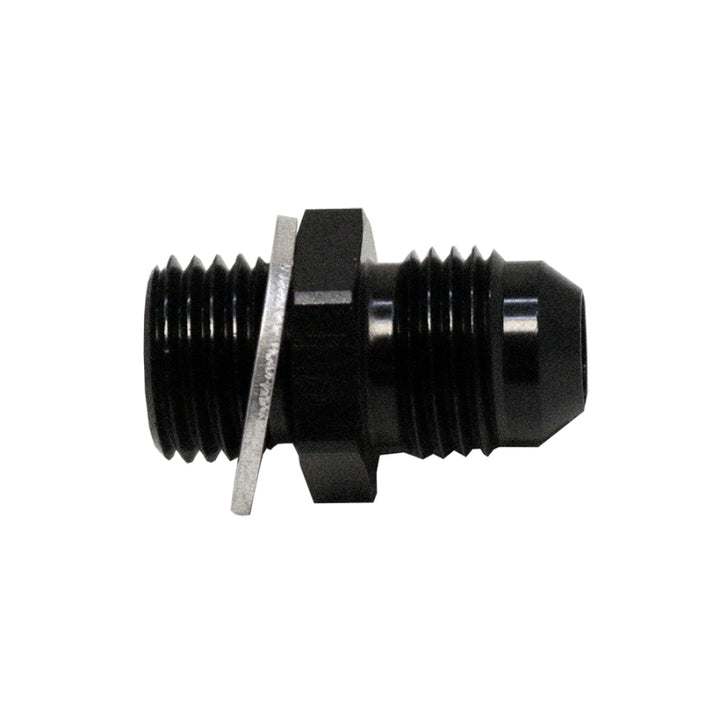 DeatschWerks 6AN Male Flare to M14 x 1.5 Male Metric Adapter with Crush Washer - Matte Black