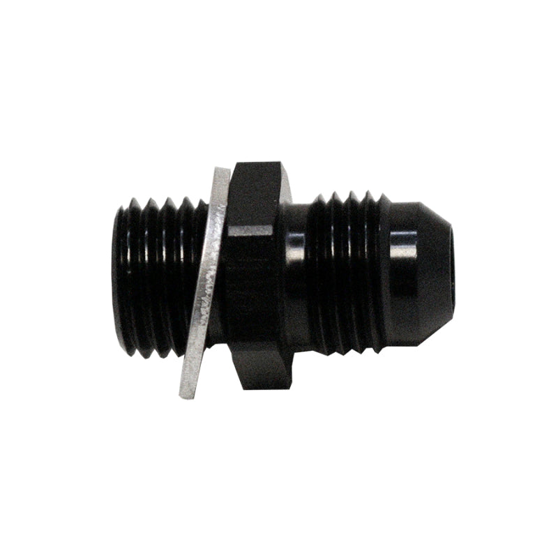 DeatschWerks 6AN Male Flare to M14 x 1.5 Male Metric Adapter with Crush Washer - Matte Black