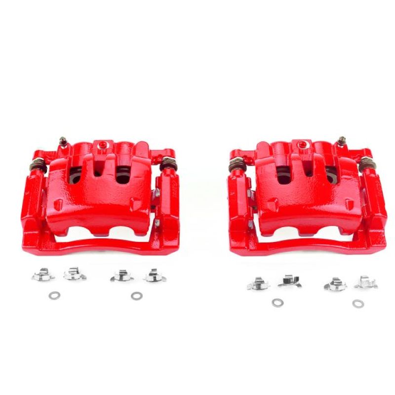 PowerStop Rear Red Calipers with Brackets for 08-12 Ford F-250 Super Duty - Red Finish - Performance Upgrade - Pair - OneFastShop