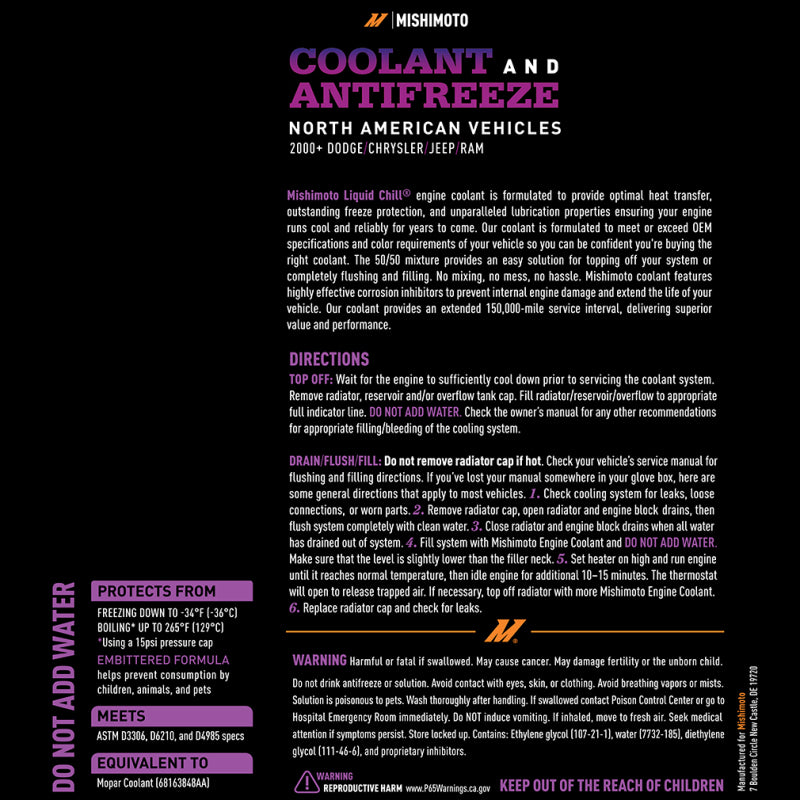Mishimoto Liquid Chill Purple Coolant for North American Vehicles
