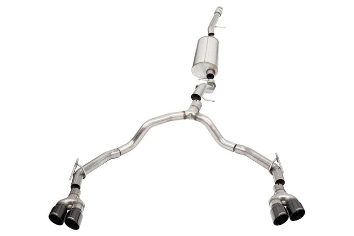 CORSA Performance Sport Cat-Back Exhaust 3in to 2.75in Dual Rear for 2021-2023 Suburban / Yukon XL 6.2L 4WD with 4in Black Tips