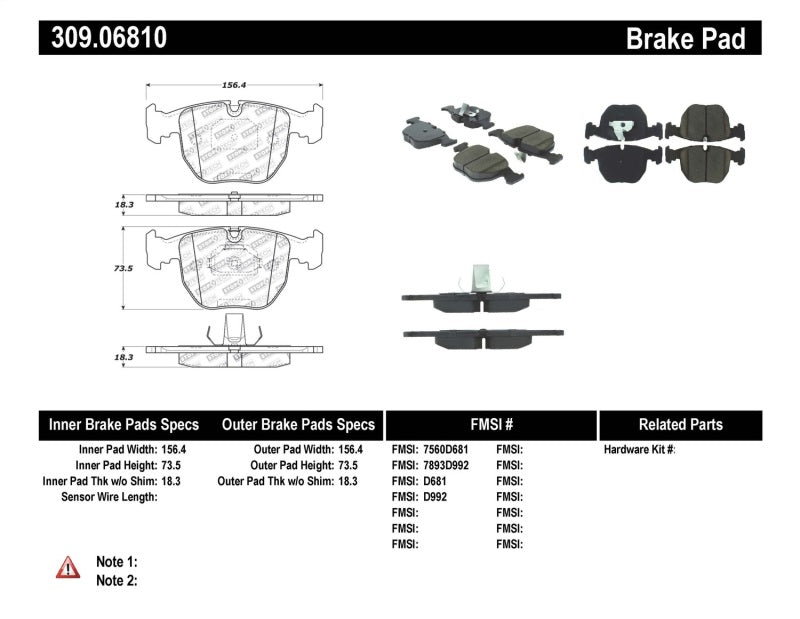 StopTech Performance Front Brake Pads for 00-04 BMW M5 E39, 00-06 X5, 03-05 Range Rover HSE - OneFastShop