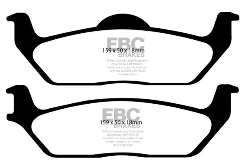 EBC 11 Ford F150 3.5 Twin Turbo (2WD) 6 Lug Yellowstuff Rear Brake Pads - OneFastShop
