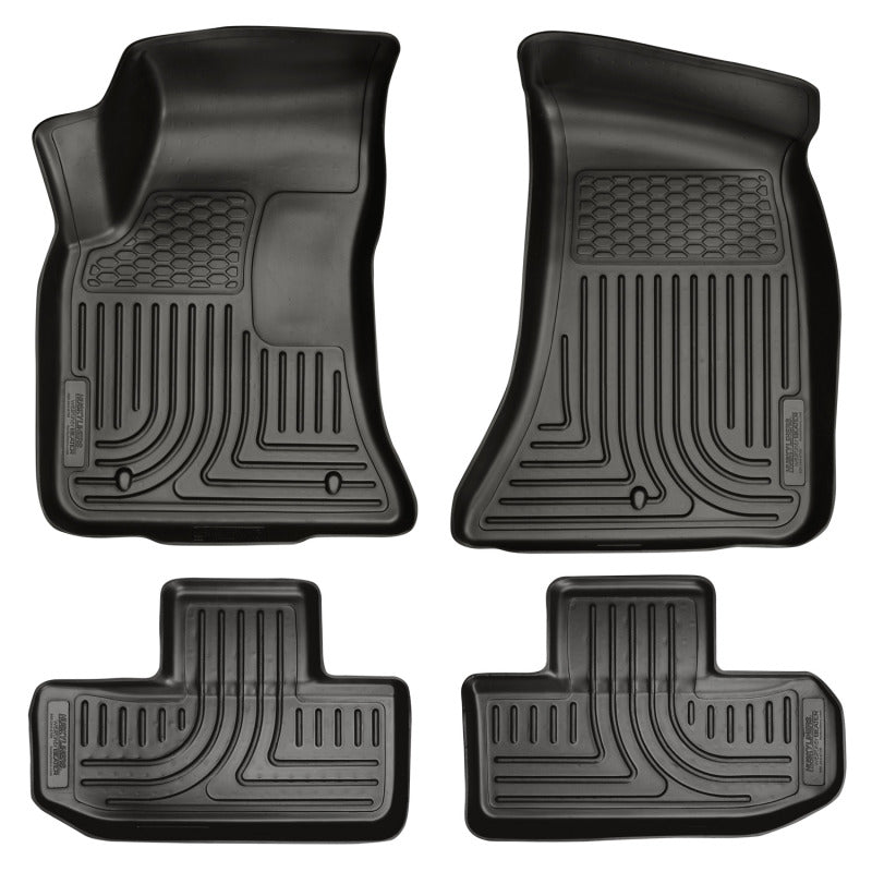 Husky Liners WeatherBeater Front & 2nd Row Floor Liners - Dodge Challenger (2011-2015) - Black