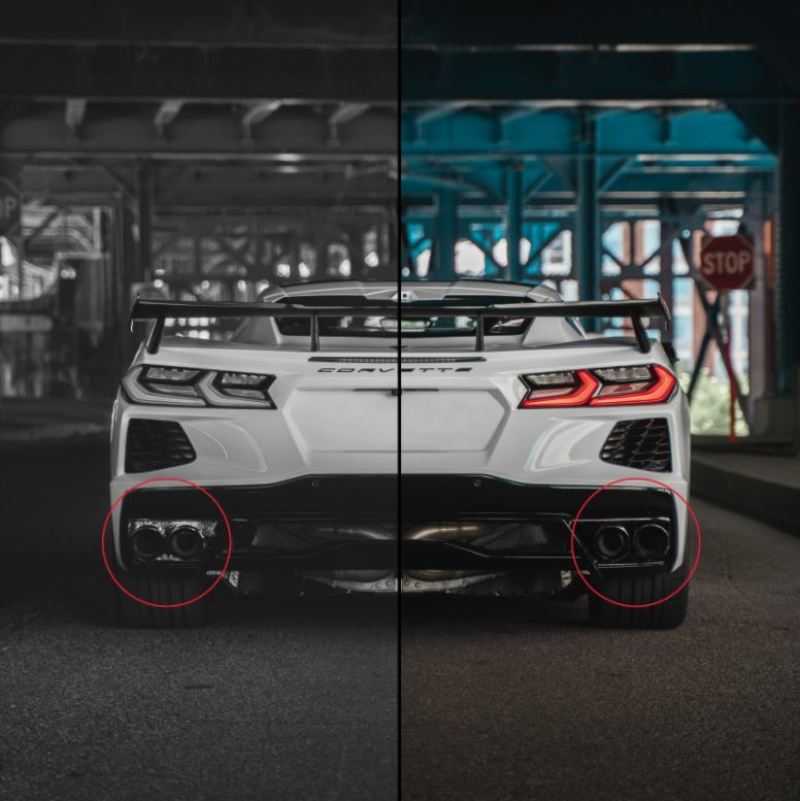 CORSA Performance Black Out Heat Protection Shields for 2020-2021 Chevrolet Corvette Stingray