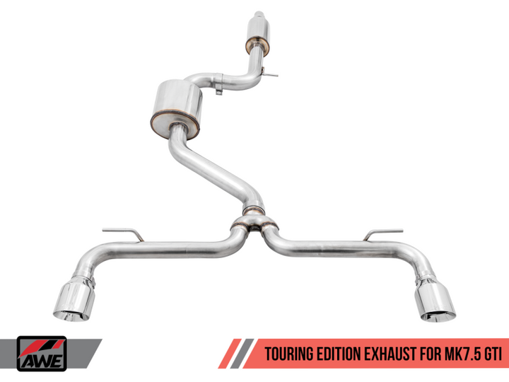 AWE Tuning Volkswagen GTI MK7.5 2.0T Touring Edition Exhaust w/Chrome Silver Tips 102mm.