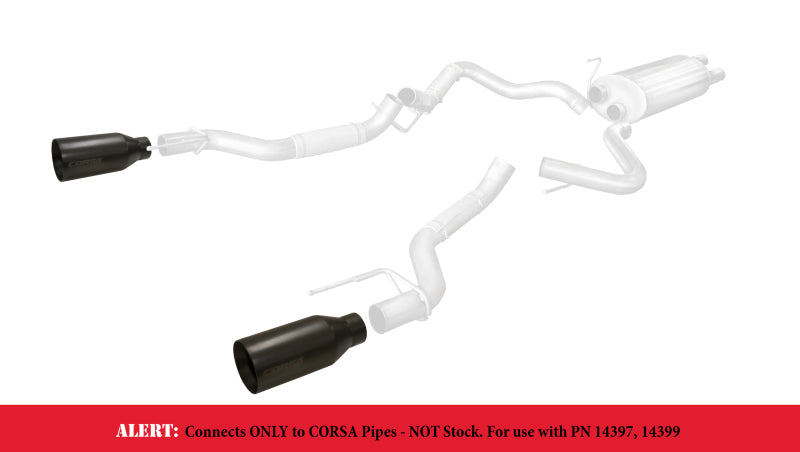 Corsa Black Cerakote Tip Kit for 2017-2020 Ford F-150 Raptor (Corsa Exh Only) - OneFastShop