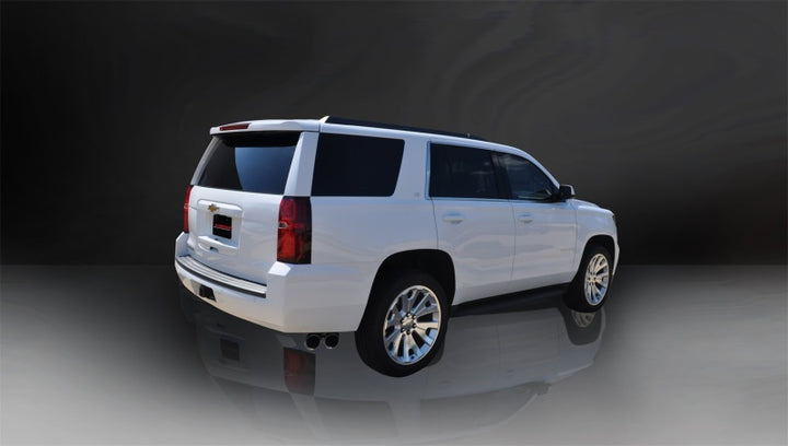 Corsa Sport 3in Single Side Twin Polished Exhaust with 4in Tips for Chevy Tahoe/GMC Yukon 2015-2020
