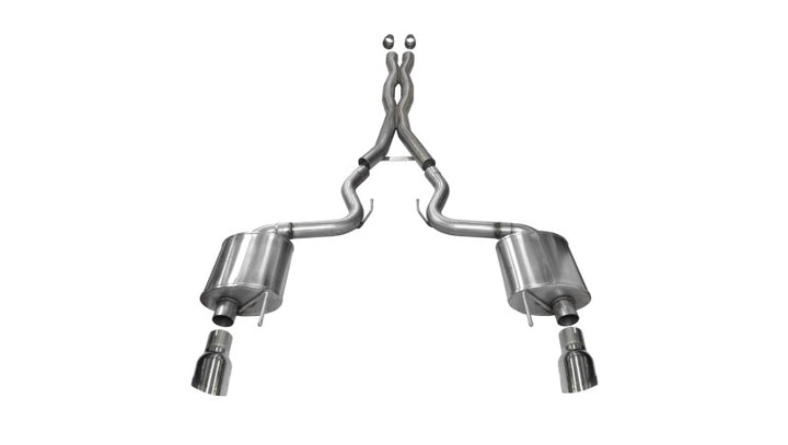 Corsa 2015-2017 Ford Mustang GT 5.0 3in Cat Back Exhaust Polish Dual Tips(Sport)