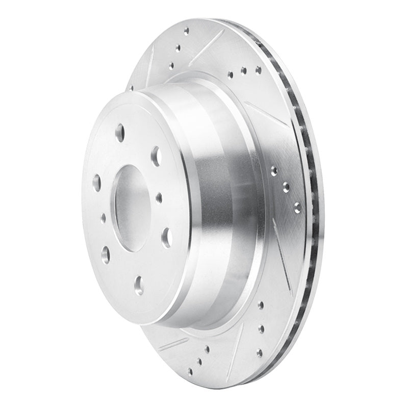 R1 07-20 Cadillac Escalade EXT Rear Left Drilled and Slotted Silver Brake Rotor
