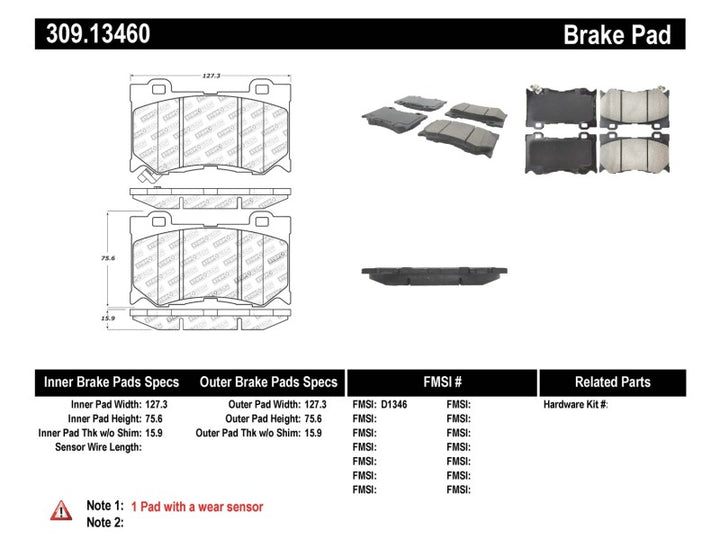 StopTech Performance Front Brake Pads for 09-13 Infiniti FX35/FX37/FX45/FX50, 08-13 G37, 09-12 370Z - OneFastShop