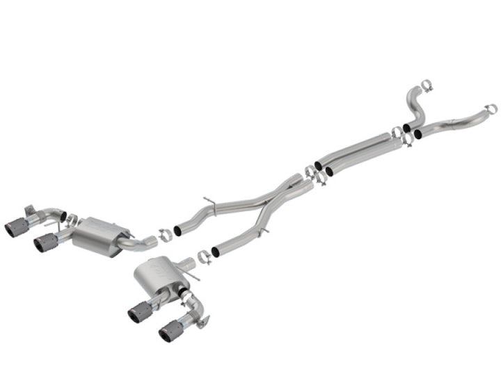 Borla Catback Exhaust 17-18 Chevrolet Camaro ZL1 6.2L V8 S Type Dual Mode Valves Carbon Fiber Black Anodized
