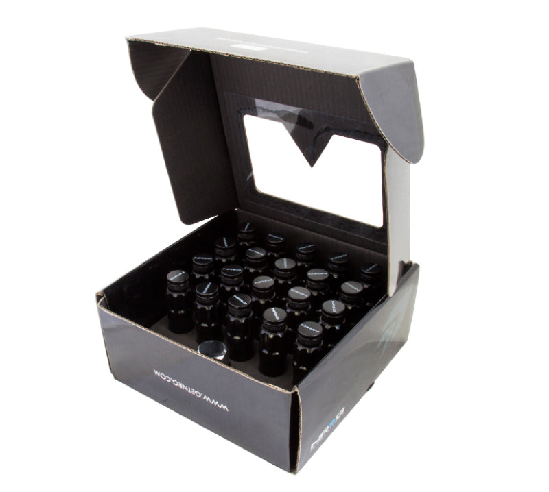 Nrg 700 Series Steel Lug Nut Set 21 Pc with Locks & Lock Socket - Black