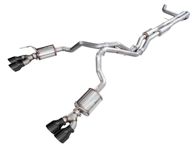 AWE 0FG Dual Exit Catback Exhaust - 2021+ Cadillac Escalade 6.2L, 5in Diamond Black Tips