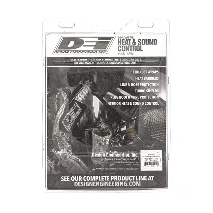 DEI Stainless Steel Positive Locking Tie 1/4in x 20in - 10 Pack for High Heat Applications