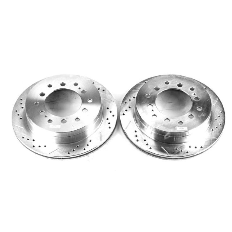 PowerStop Rear Evolution Drilled & Slotted Rotors - Pair for 03-09 Lexus GX470 - OneFastShop
