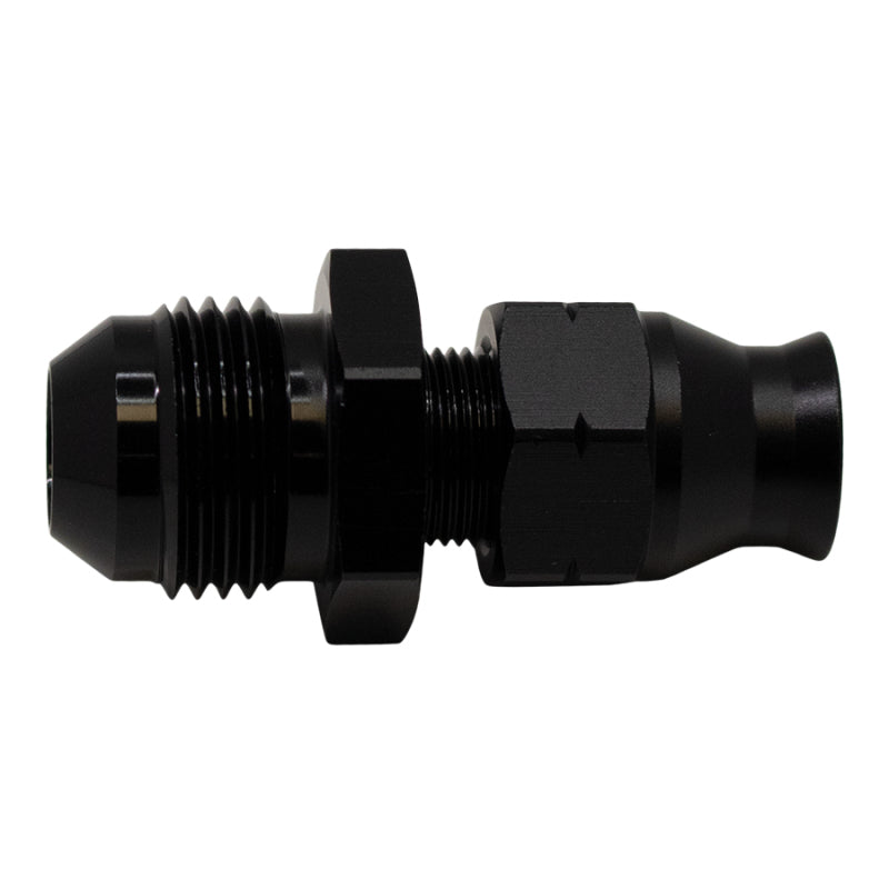 DeatschWerks 8AN Male Flare to 5/16in Hardline Compression Adapter - Anodized Matte Black - OneFastShop