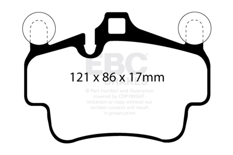 EBC Yellowstuff Front Brake Pads for 07-08 Porsche 911 (997) 3.6 Carrera 2 (Cast Iron Rotor Only) - OneFastShop