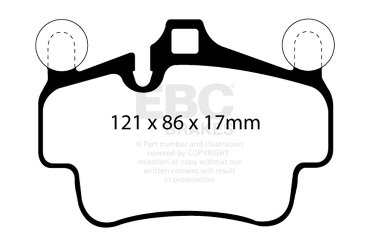 EBC Yellowstuff Front Brake Pads for 07-08 Porsche 911 (997) 3.6 Carrera 2 (Cast Iron Rotor Only) - OneFastShop