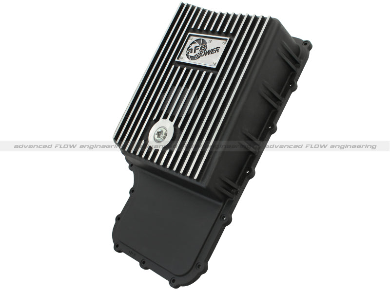 Afe Power Transmission Pan Black Machined for Ford 6R140 V8 6.7L Trucks 11-14