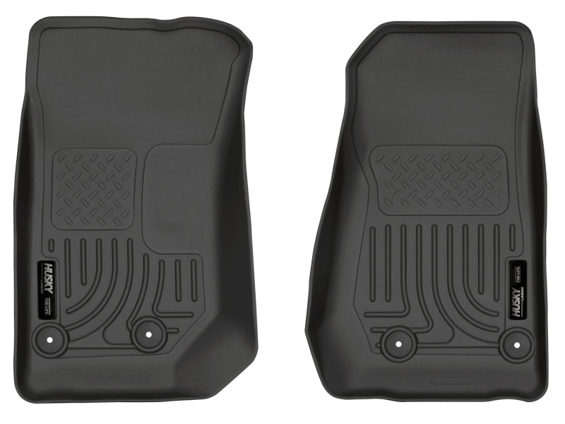 Husky Liners Weatherbeater Black Front Floor Liners for 14 Jeep Wrangler 2/4 Door - OneFastShop