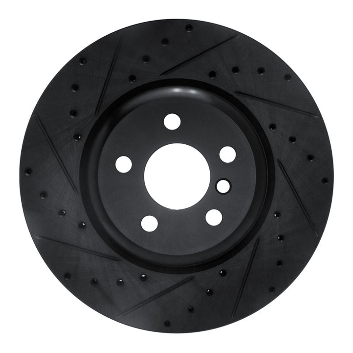 R1 16-25 BMW 430I Rear Left Drilled & Slotted Black Brake Rotor