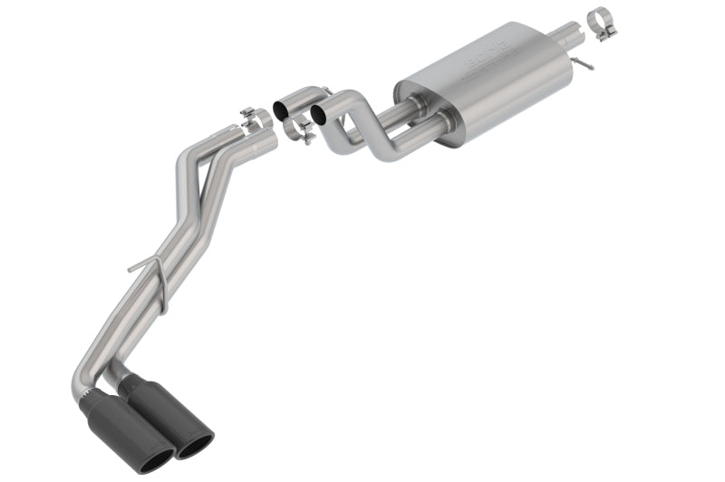 Borla S-Type Catback Exhaust for 2019 Ford Ranger XL/XLT/Lariat 2.3L 2/4WD with Dual Black Chrome Tips - OneFastShop