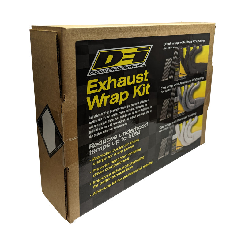 DEI Exhaust Wrap Kit Tan Wrap & Aluminum HT Silicone Coating Aerosol
