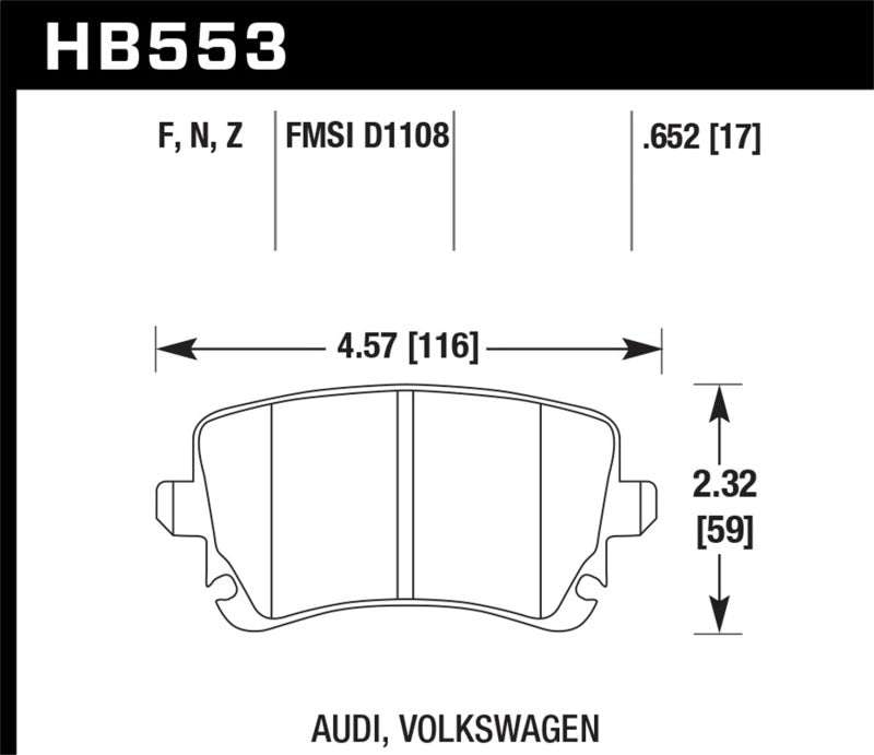 Hawk Performance HPS Street Rear Brake Pads for 06-07 Audi A6 Quattro / 03-04 RS6 / 04-08 S4 - OneFastShop
