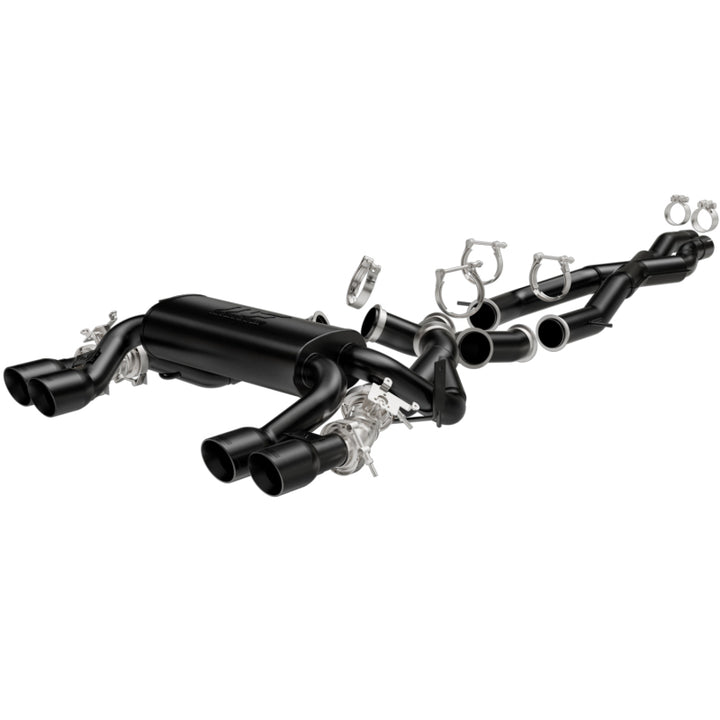 Magnaflow Cat-Back Performance Exhaust System 15 BMW M3/M4 L6 3.0L Quad Split Rear Exit with 3.5in Black Tips - OneFastShop