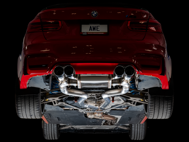 AWE Tuning BMW F8X M3/M4 Track Edition Catback Exhaust - Diamond Black Tips.