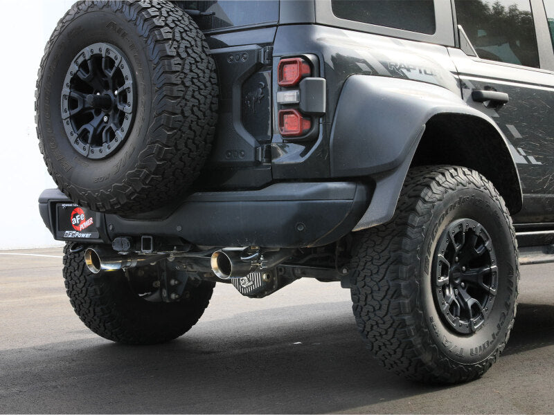 aFe Vulcan Series 3in 304SS Cat-Back Exhaust - Ford Bronco Raptor V6-3.0L (2022-2025), Polished Tips, image 3