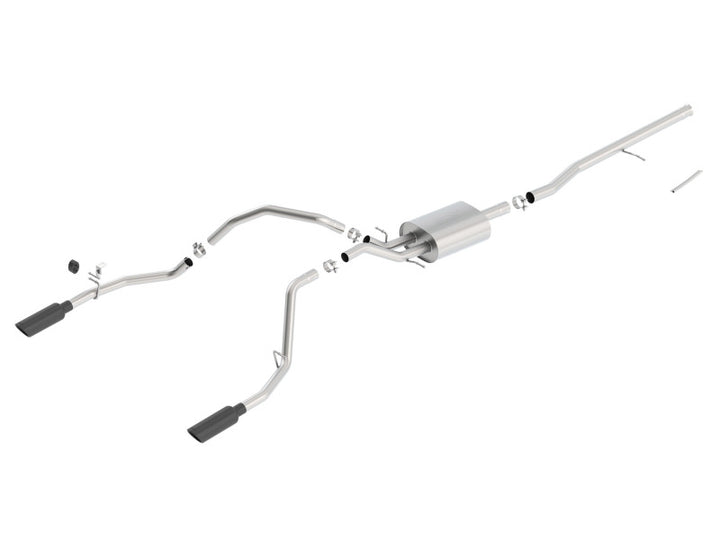Borla Cat-Back Exhaust System Dual 2.25in Out 4in Rear Exit Black Chrome - 14 Sierra 1500