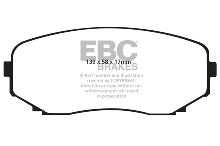 EBC Front Brake Pads Redstuff 11-14 Ford Edge 2.0 Turbo