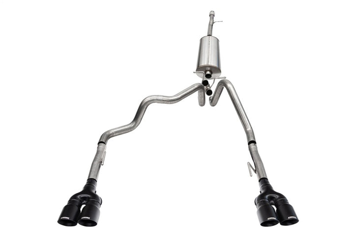 CORSA Performance Cat-Back Exhaust Dual Rear Exit with Twin 4in Black Powder Coat Tips for 2019-2023 GMC Sierra 1500