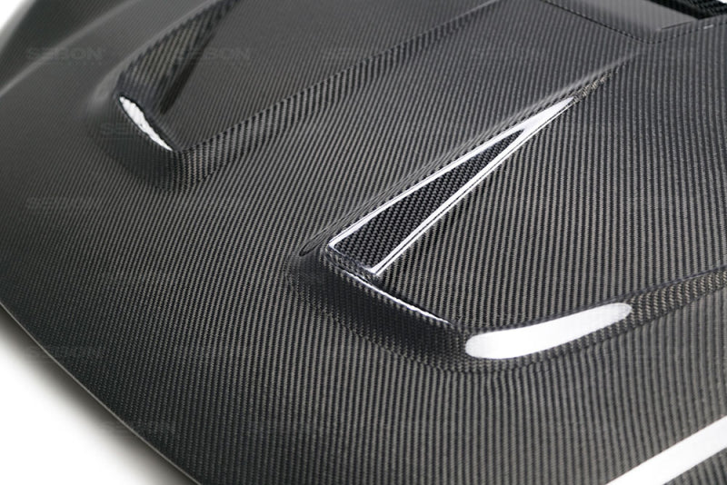 Seibon MR-Style Carbon Fiber Hood for 2016-2017 Honda Civic Coupe/Sedan/Hatchback - OneFastShop