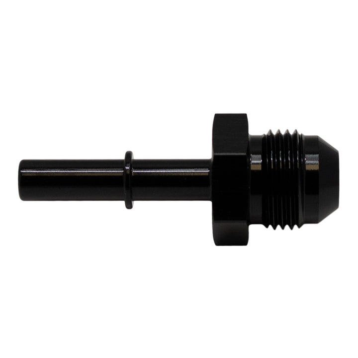 DeatschWerks 8AN Male Flare to 5/16 in Male EFI Quick Connect Adapter - Anodized Matte Black