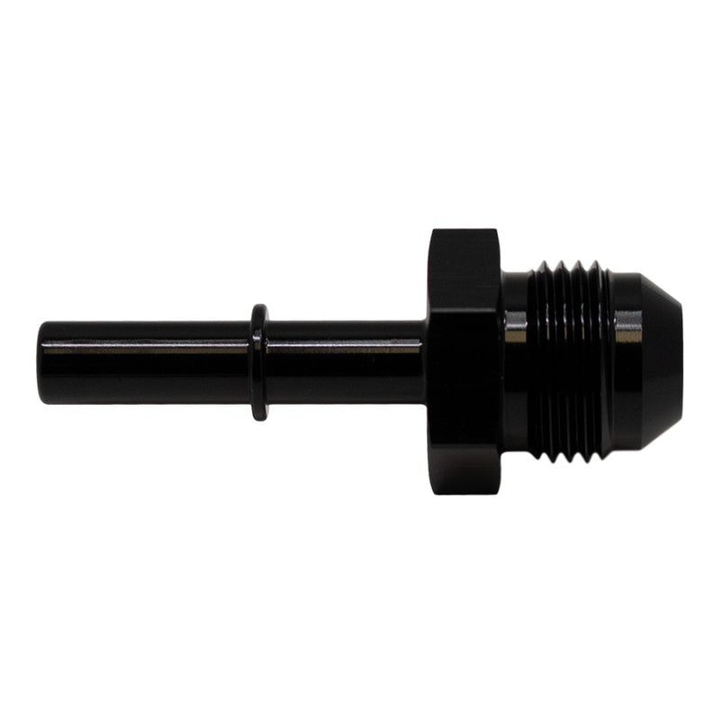 DeatschWerks 8AN Male Flare to 5/16 in Male EFI Quick Connect Adapter - Anodized Matte Black