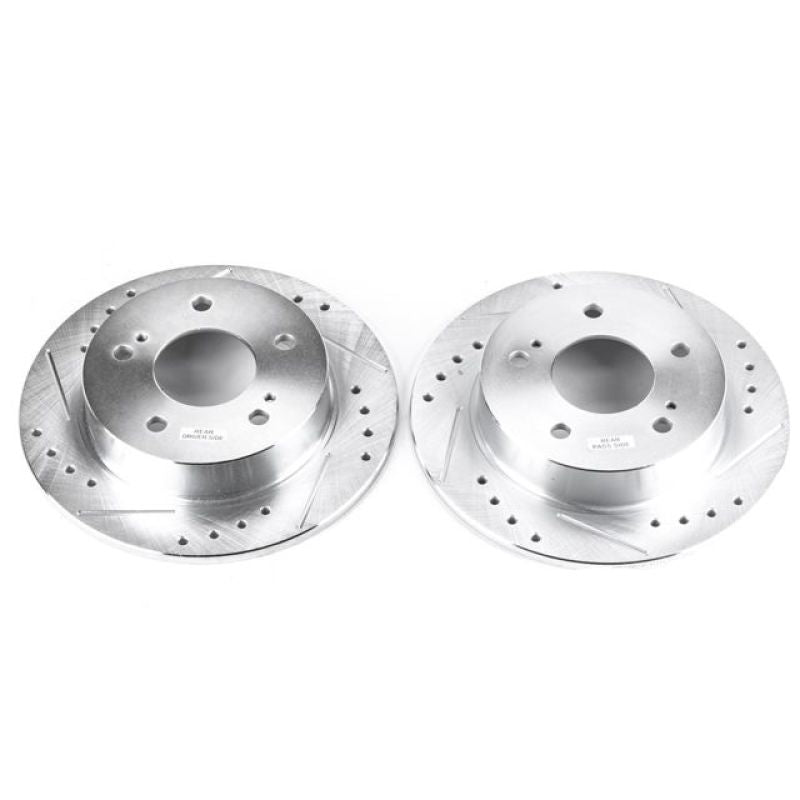 PowerStop Rear Evolution Drilled & Slotted Rotors Pair for 94-98 Nissan 240SX - OneFastShop