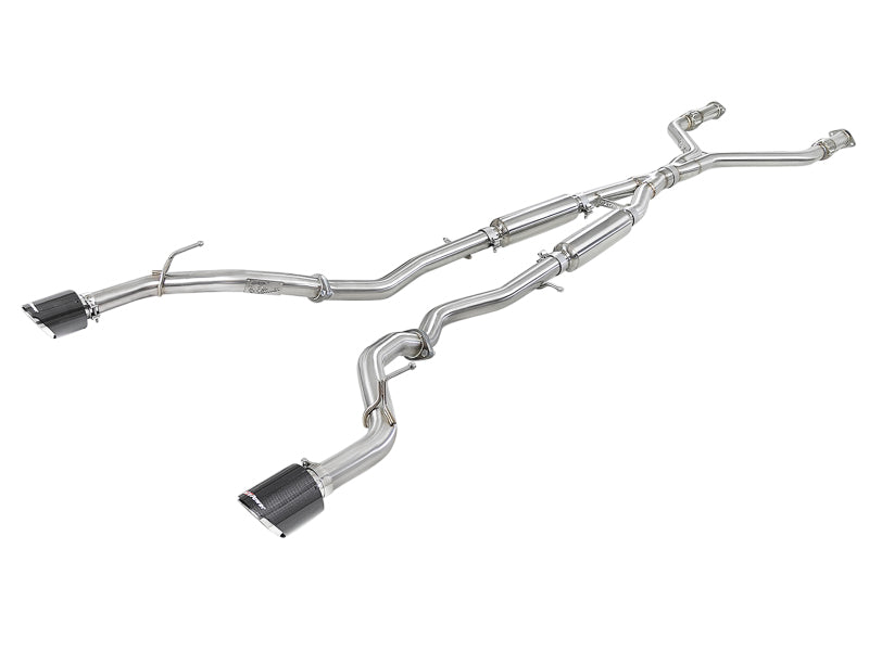 aFe POWER Takeda 2.5in 304 SS CB Exhaust Carbon Fiber Tips 17-19 Infiniti Q60 V6-3.0L - OneFastShop