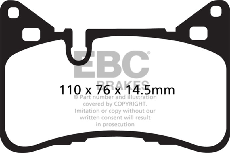 EBC Yellowstuff Rear Brake Pads - Mercedes-Benz C63 AMG, CLS63 AMG, C63 AMG S 2010-2018