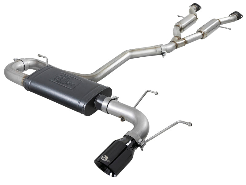 aFe Large Bore HD 3in 304 SS Cat-Back Exhaust Black Tips 14-19 Jeep Grand Cherokee WK2 V6-3.6L
