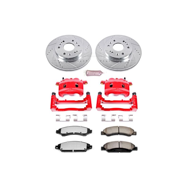 PowerStop Z36 Truck & Tow Front Brake Kit with Calipers - Chevrolet Silverado 1500 / GMC Sierra 1500 / Cadillac Escalade 2005-2008